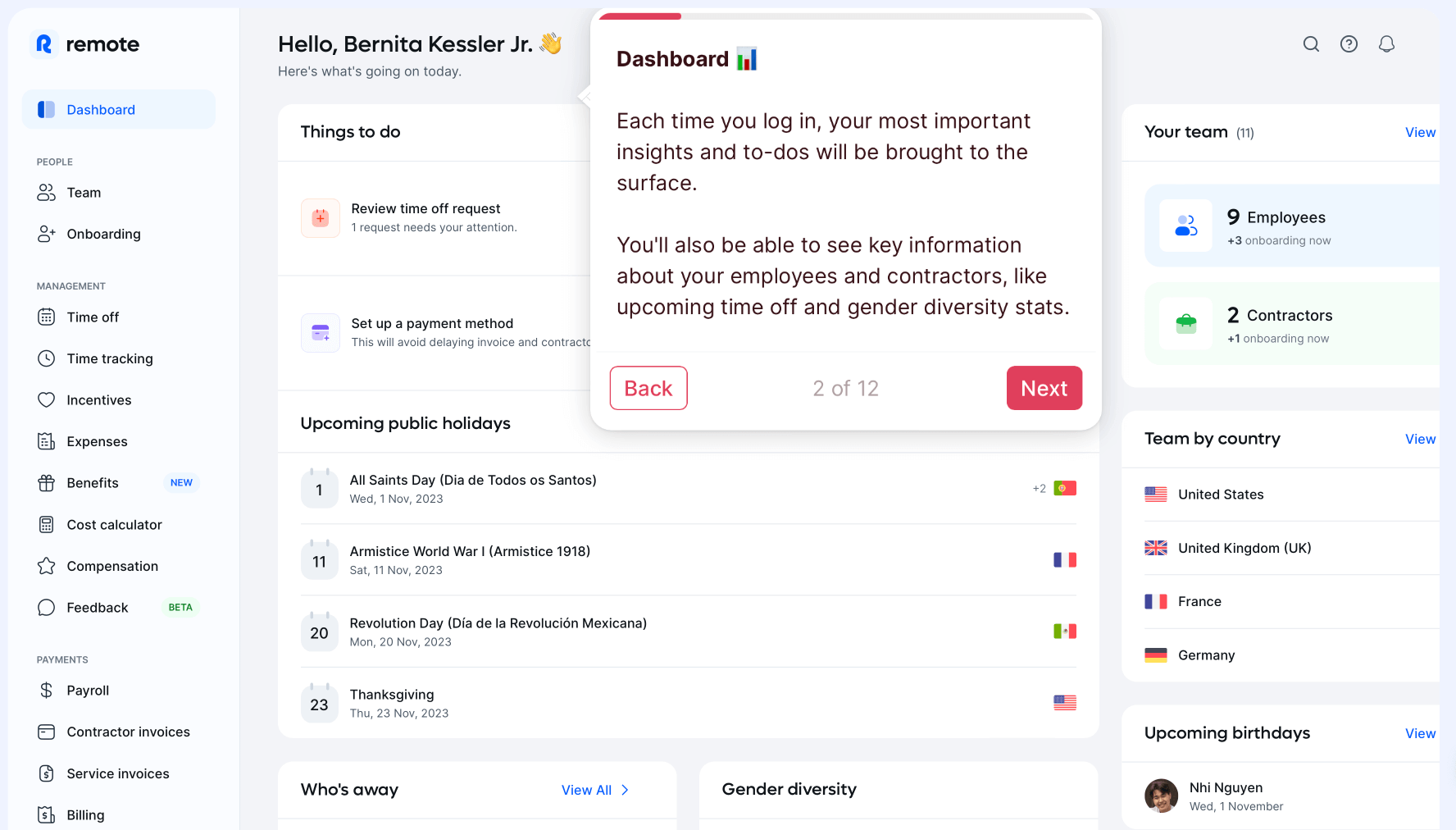 Remote dashboard